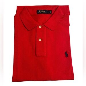 Ralph Lauren polo mesh men’s large regular fit red with black horse